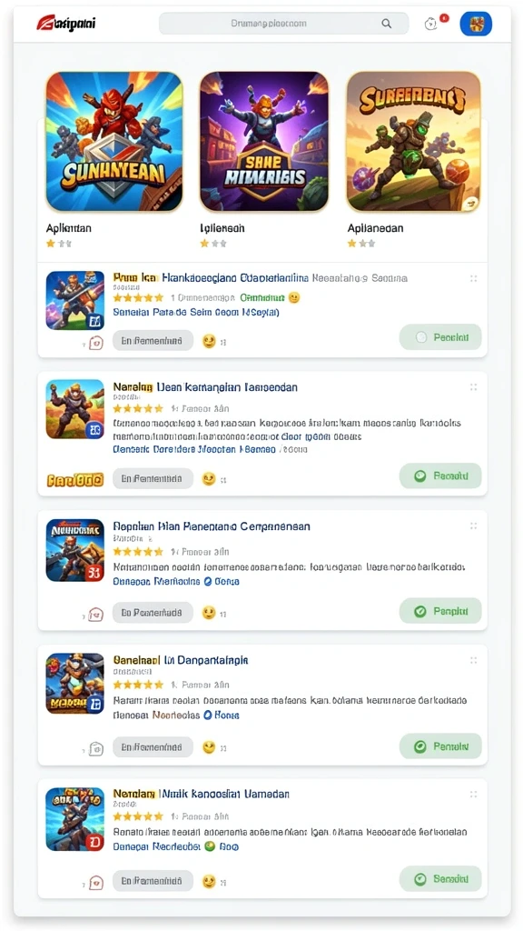 Tampilan awal yang menarik dan user-friendly.