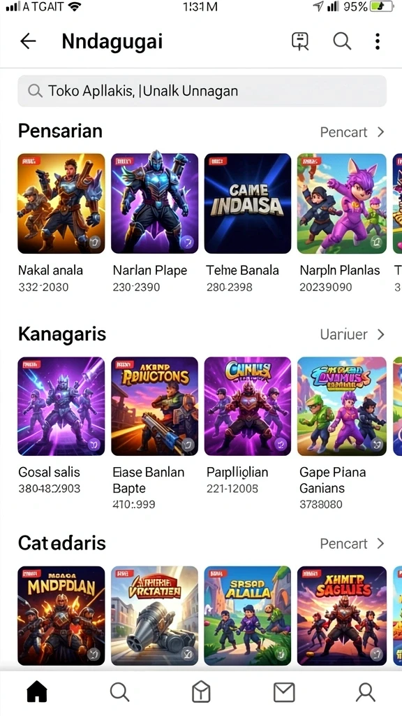 Tampilan awal permainan dengan karakter pilihan.