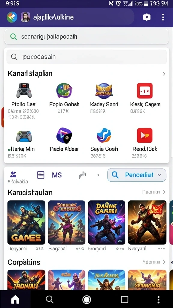Layar permainan kasino yang mengasyikkan.