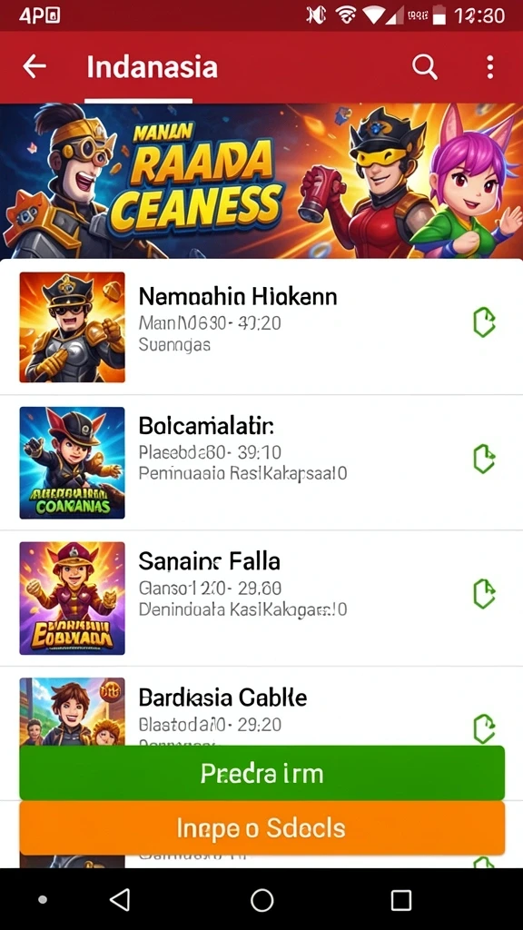 Berbagai karakter unik yang tersedia untuk dipilih.
