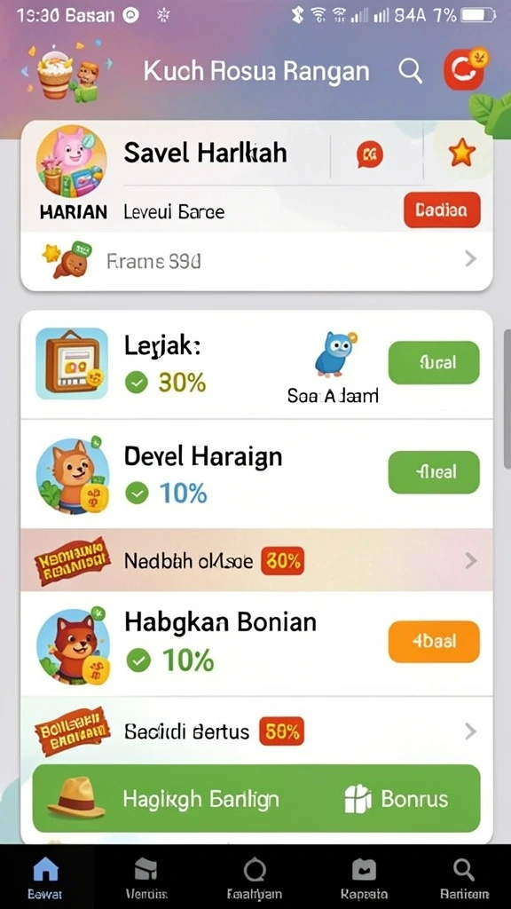 Menampilkan menu karakter yang dapat dipilih oleh pemain.
