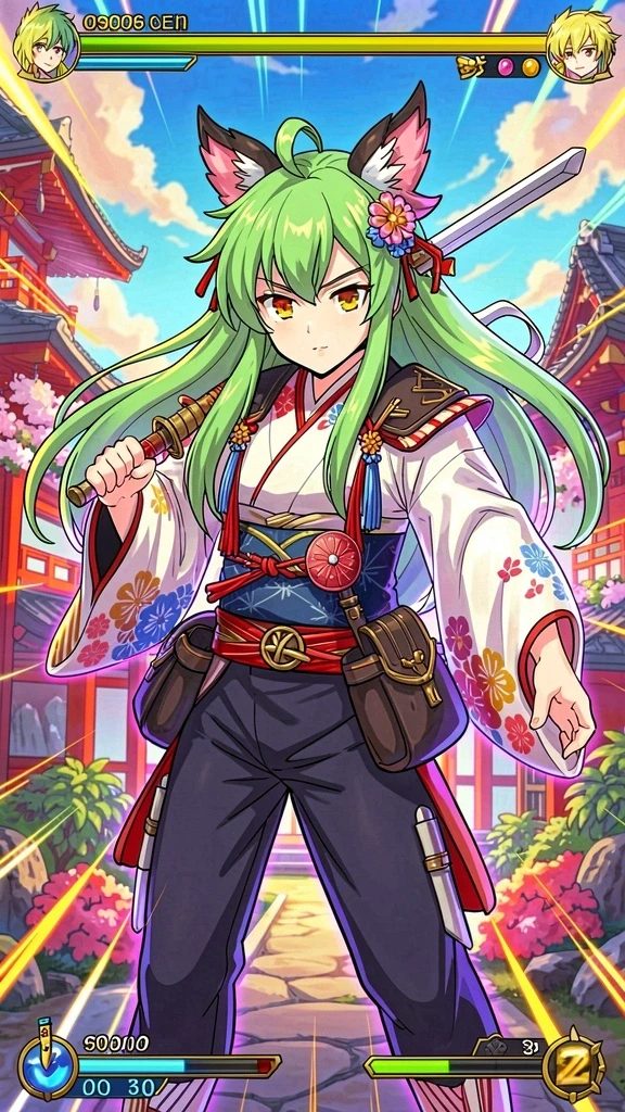 Screenshot menunjukkan pertarungan epik samurai.